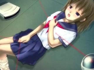 Anime bolacha em escola uniforme masturbação cona
